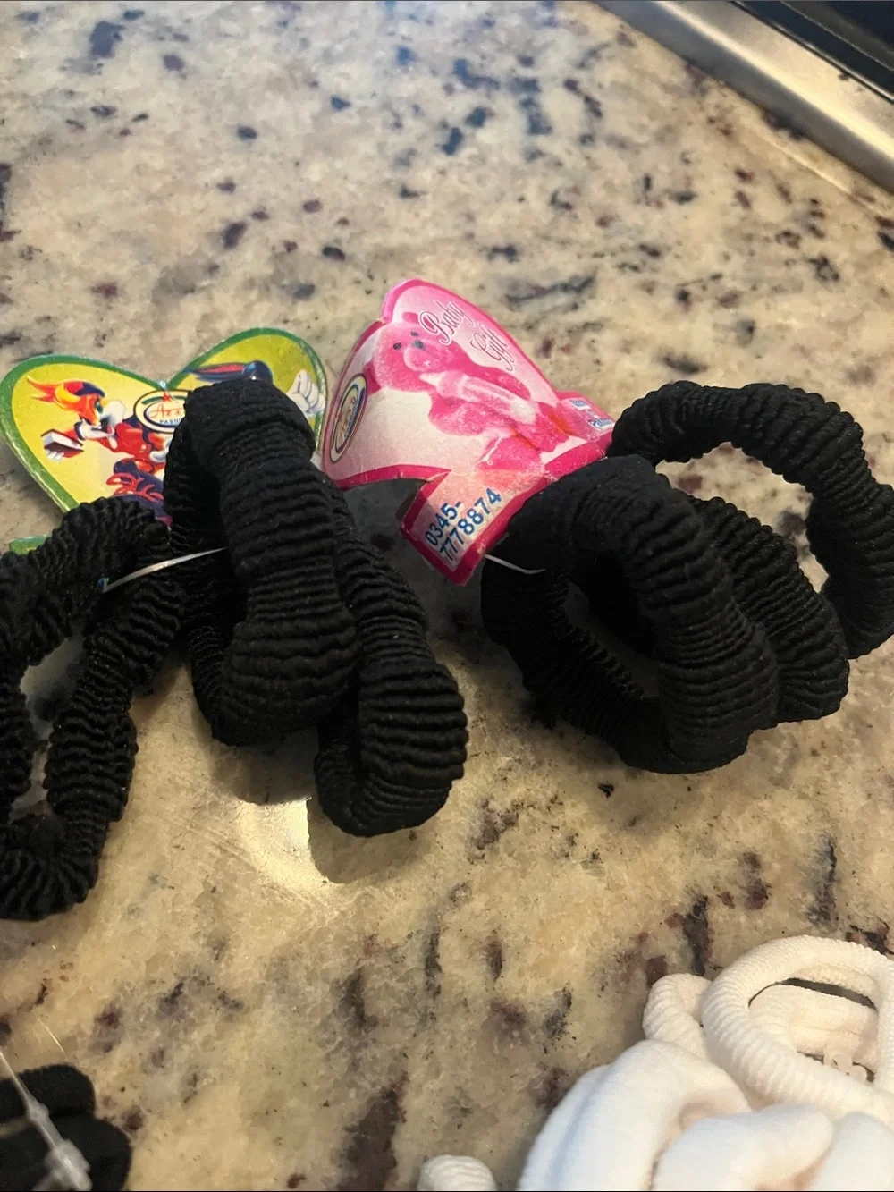 Kids Elastic Hair Ties - Black, White & Multicolor Ponytail Holders